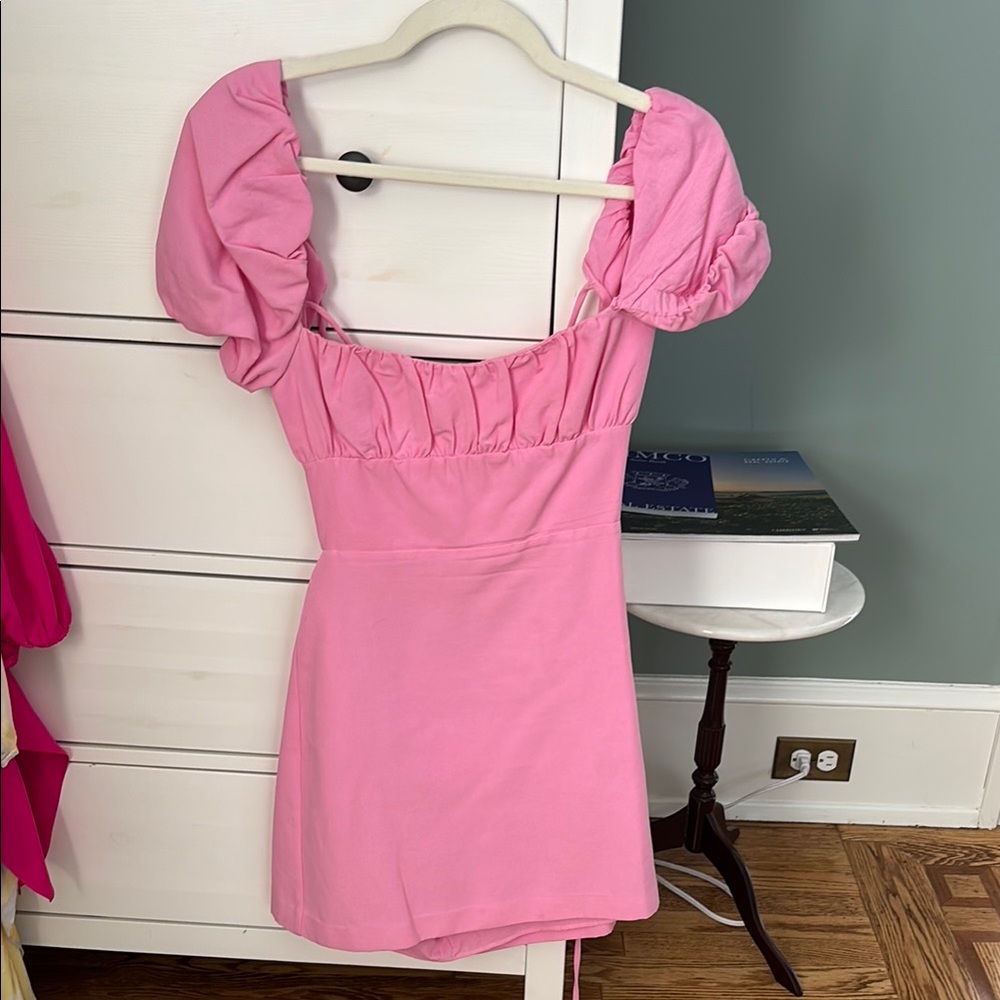 Pink Puff Sleeve Dress